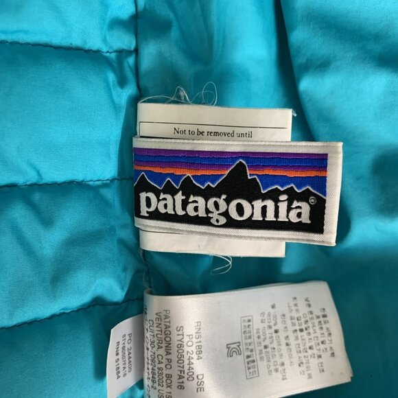 Patagonia Toddler 4T Down Sweater Puffer Vest Teal Zip Pockets Insulated - Picture 11 of 15